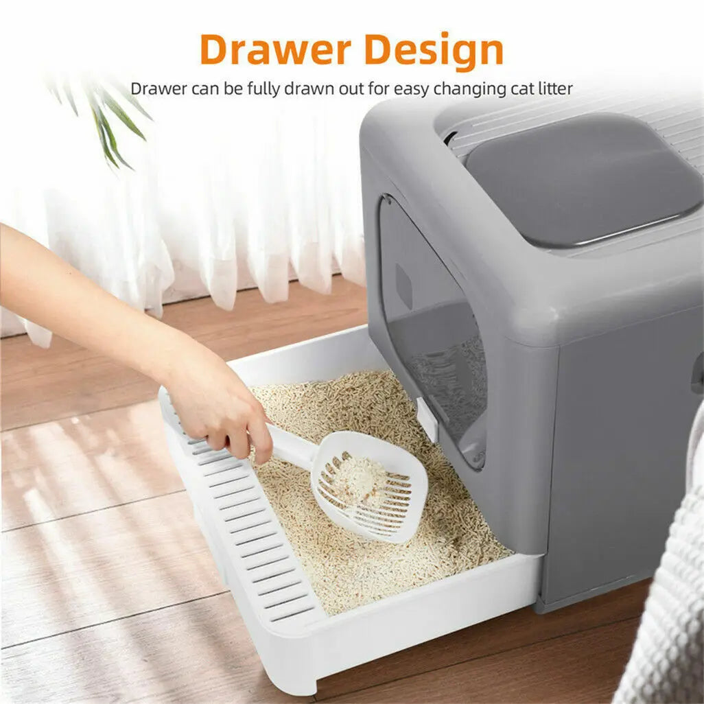 Cat Litter Box with Scoop and Tray Sifting