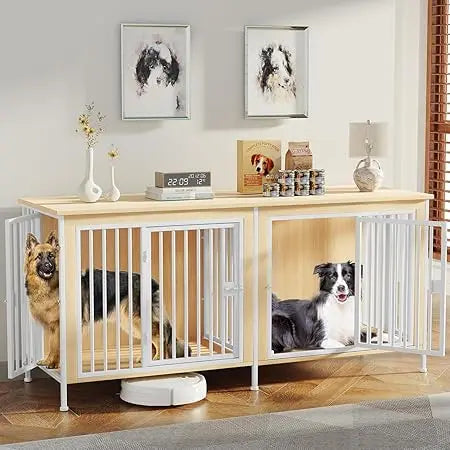78 Inch Dog Cage Furniture for 2 Dogs