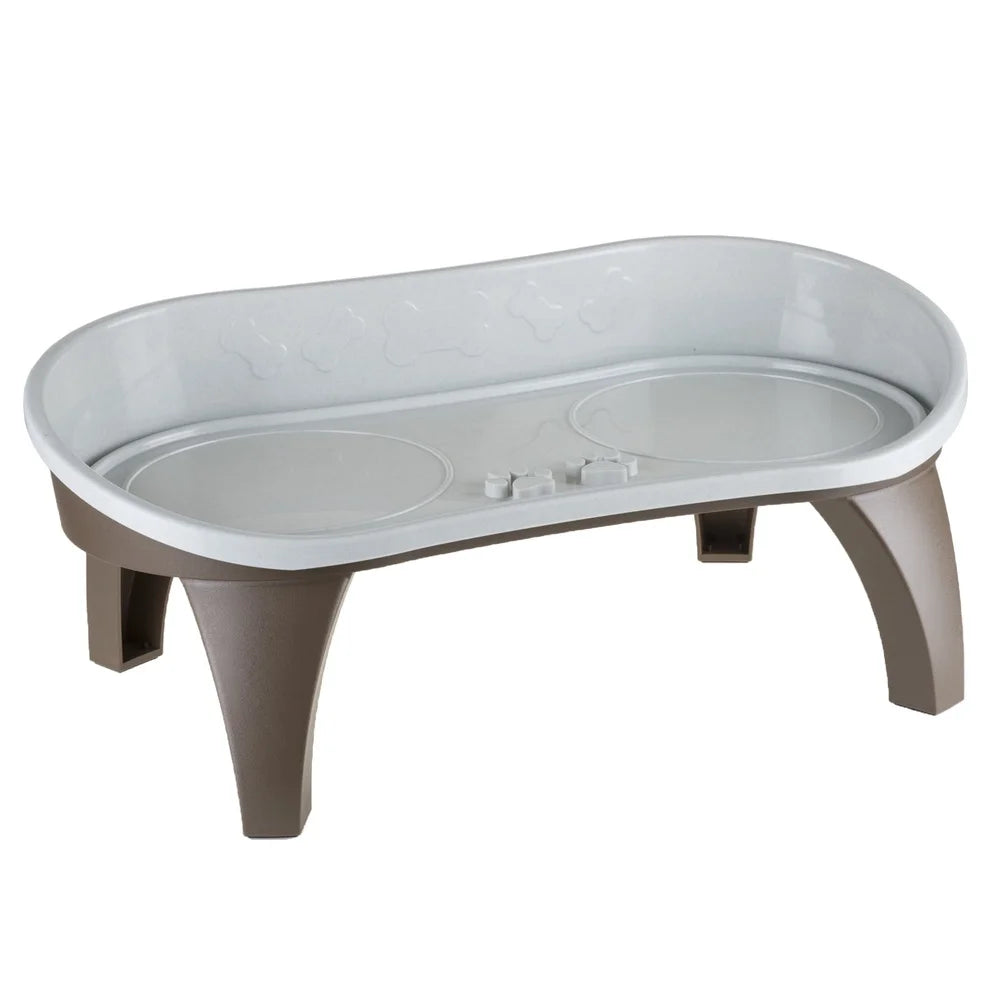 Elevated Dog Bowl Stand with Splash Guard