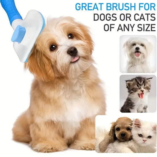 One-Button Pet De-shedding Brush