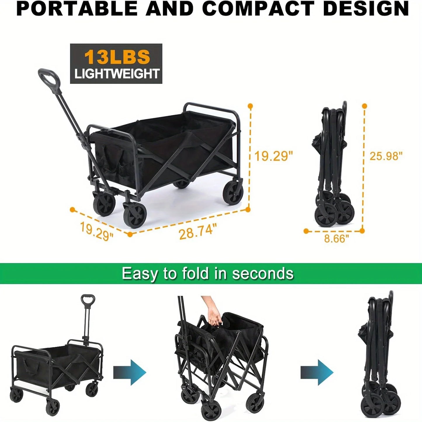 Collapsible Folding Beach Wagon Cart