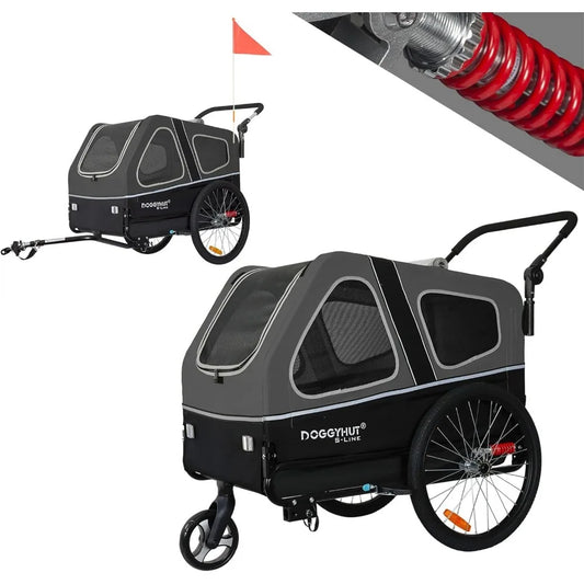 DOGGYHUT® S-Line XL Pet Bike Trailer & Stroller for Dogs