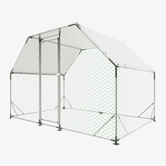 LZBEITEM 9.94 ft. x 6.46 ft. x 6.36 ft. Metal Large Chicken Coop