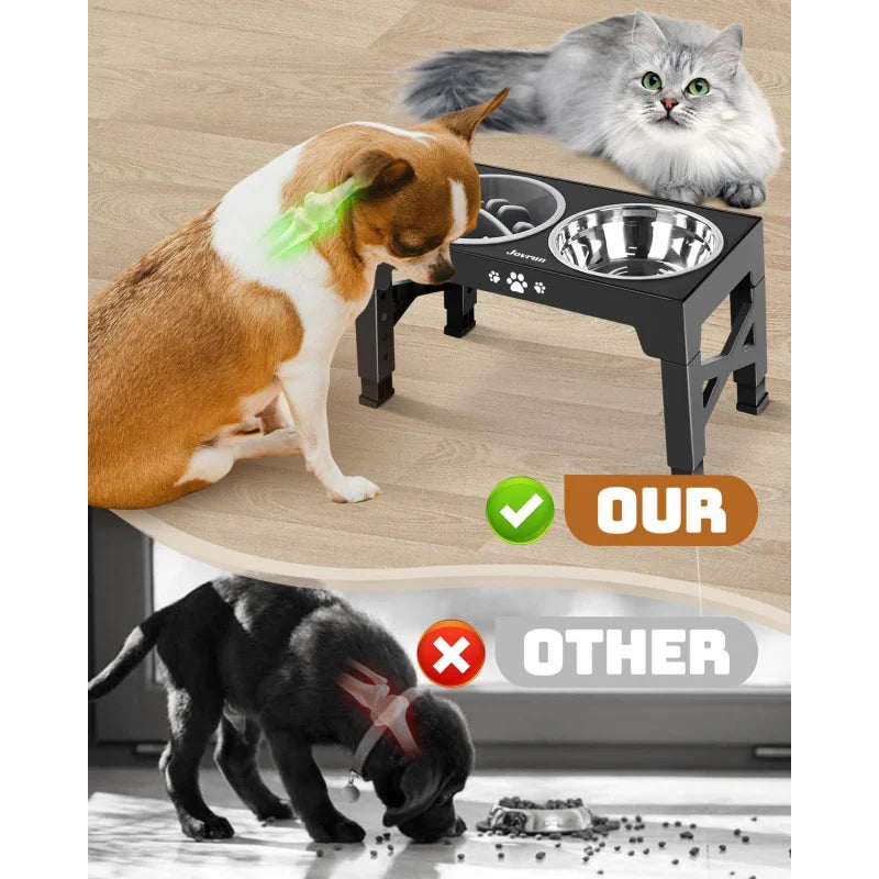 Adjustable Elevated Dog Bowls Stand