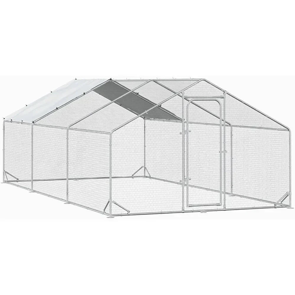 Metal Chicken Coop with Waterproof Cover