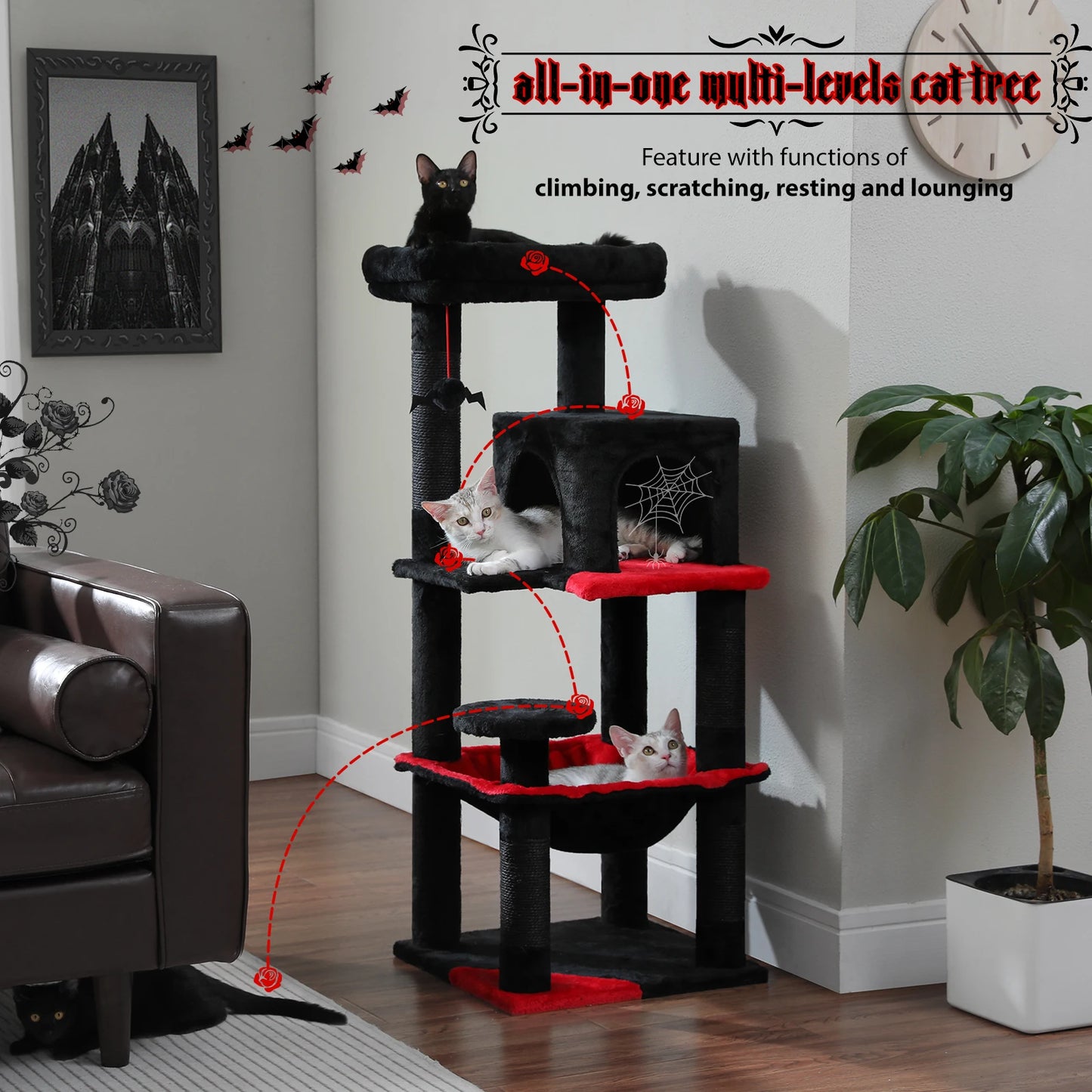 Gothic Cat Tree for Indoor Cats