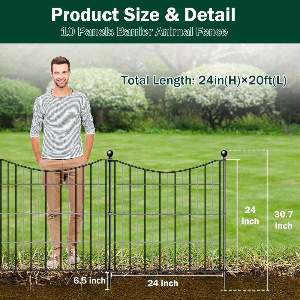 10 Panels No Dig Dog Fence