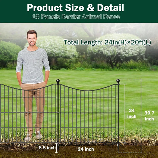 10 Panels No Dig Dog Fence