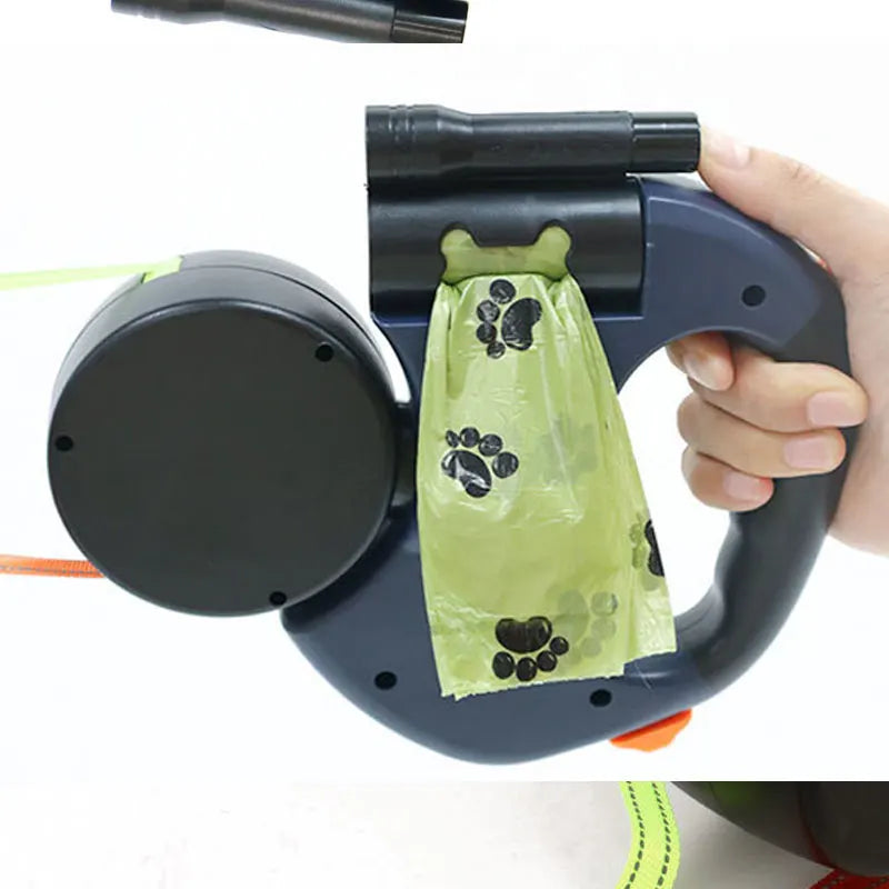 3 in1 Double Head Automatic Retractable Dog leash
