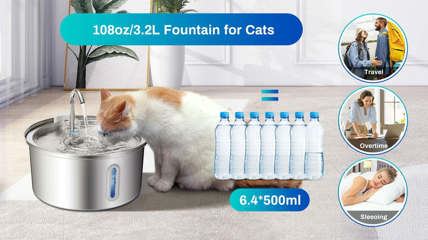 Cat Water Fountain Stainless Steel