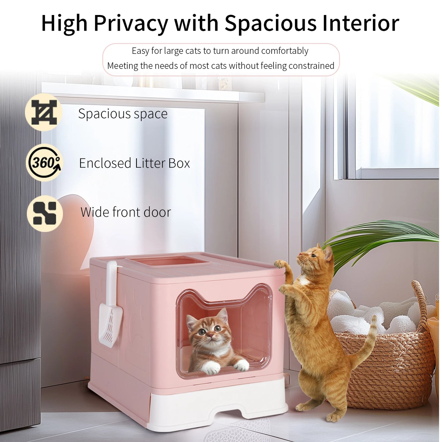 Large Enclosed Cat Litter Box