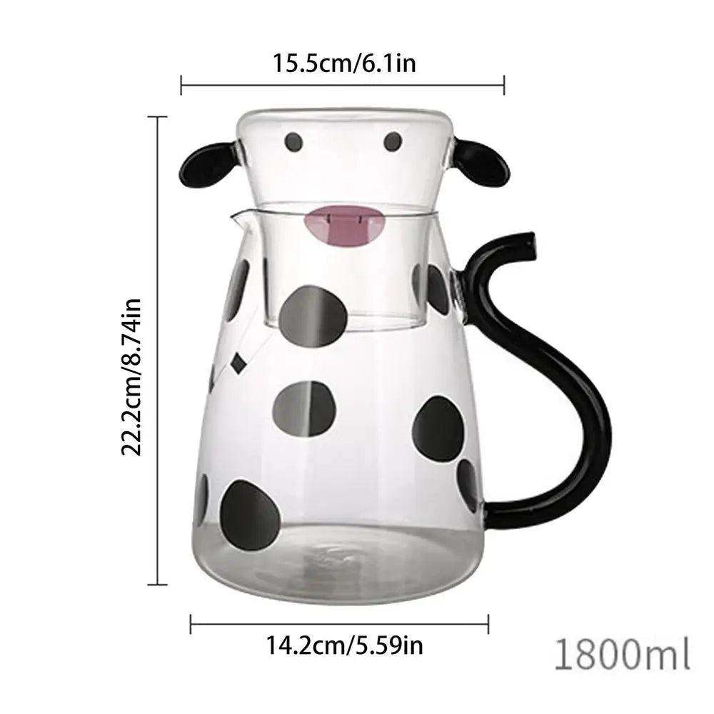 Cow Glass Water Pitcher