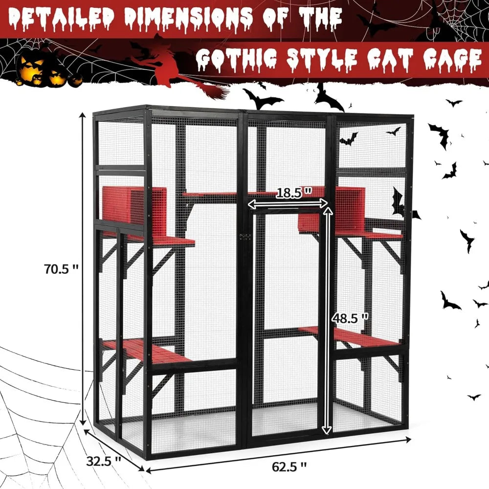 Large Spacious Wooden Catio Outdoor Cat Cage