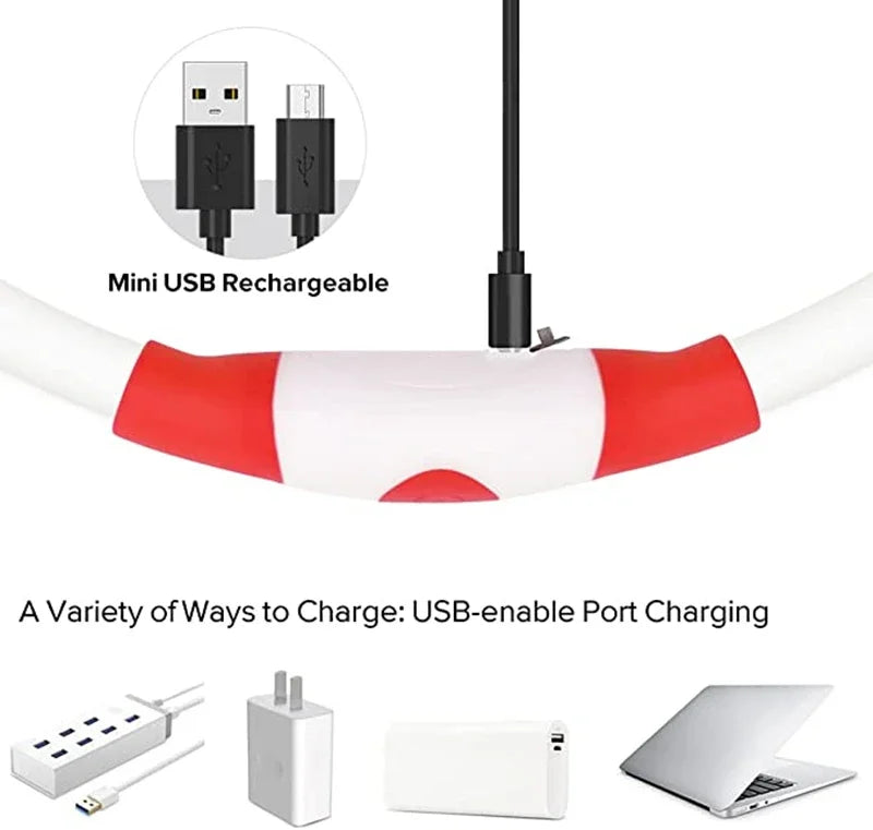 USB Charging Necklace Led Luminous Dog Collar Light