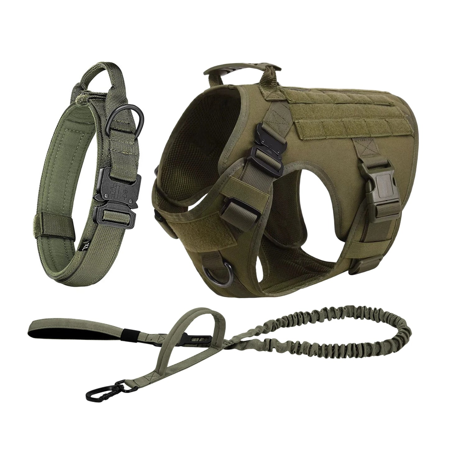 Tactical Dog Harness Collar Leash