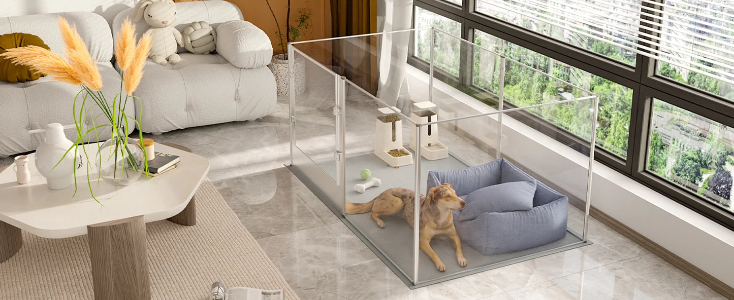 1Pc Large Acrylic Dog Playpen Cage