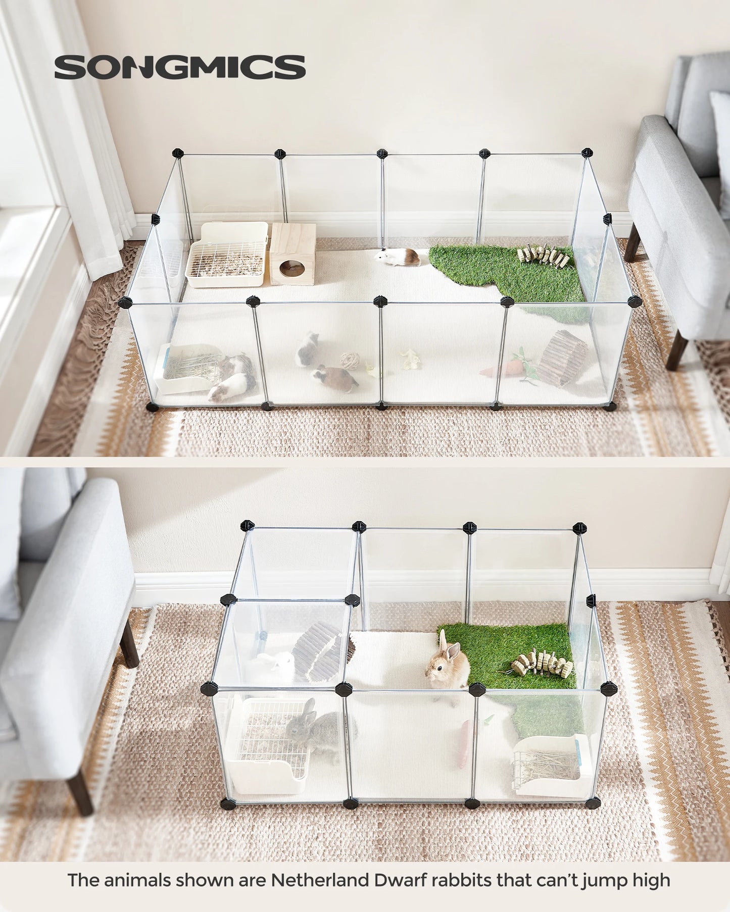 SONGMICS Pet Playpen with Floor