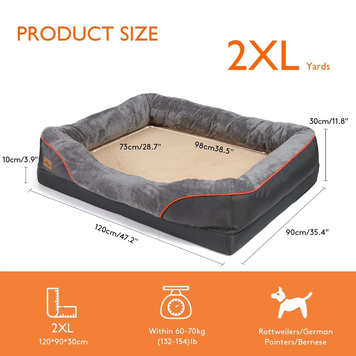 L XL 2XL 3XL Dog Bed