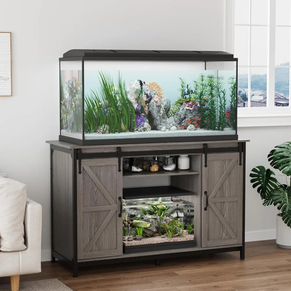 Farmhouse 55-75 Gallon Fish Tank Stand with Power Outlet