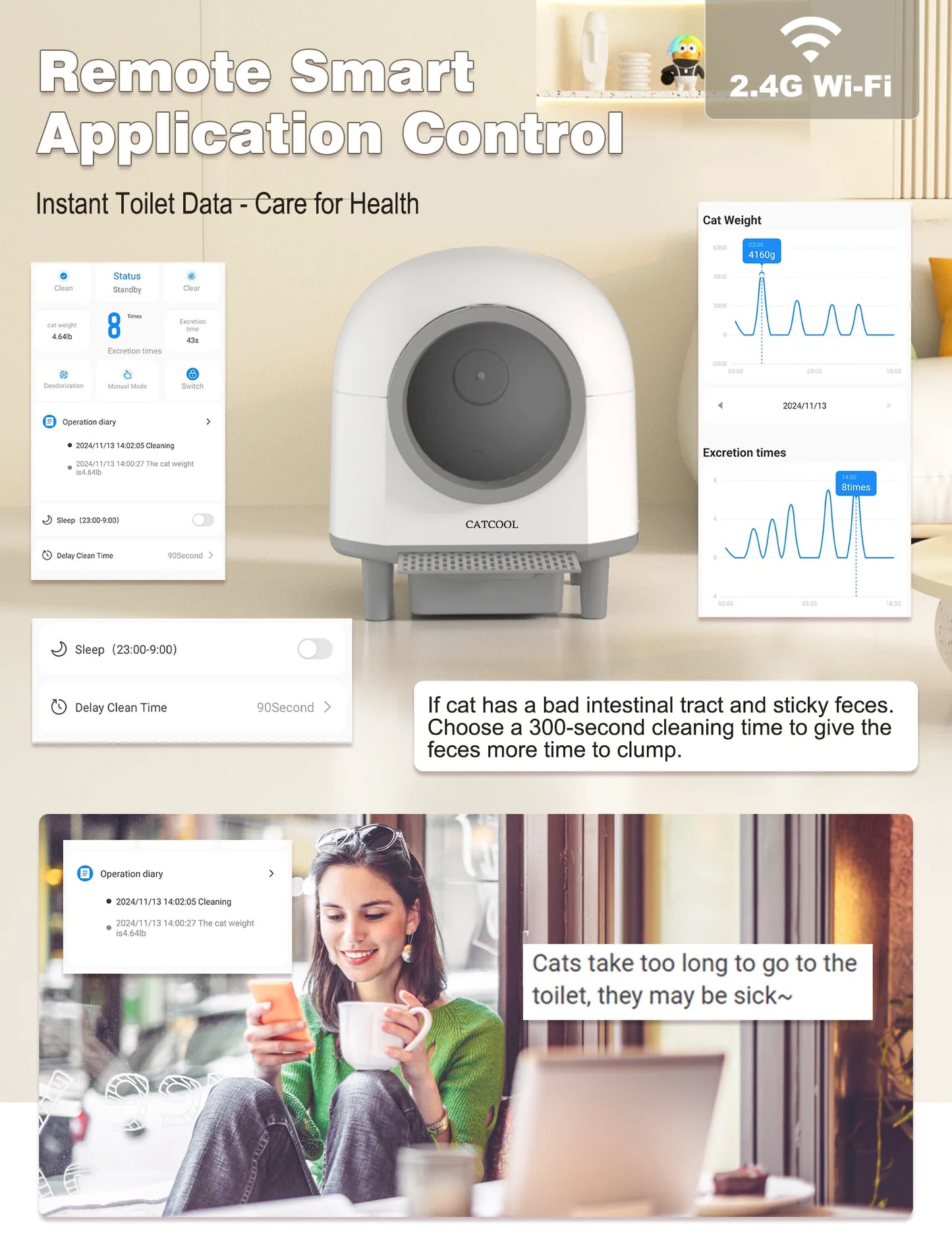 OMCPET Automatic Smart Cat Litter Box