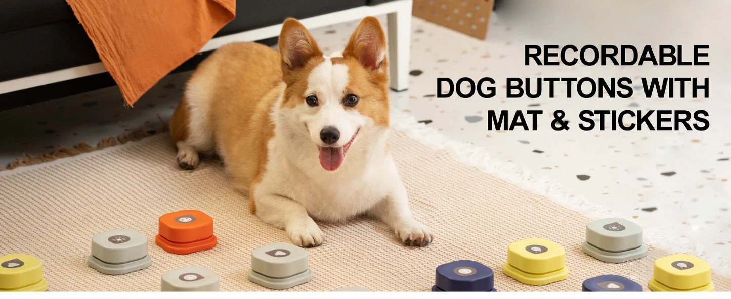 Mewoofun Dog Buttons with Rubber Mat
