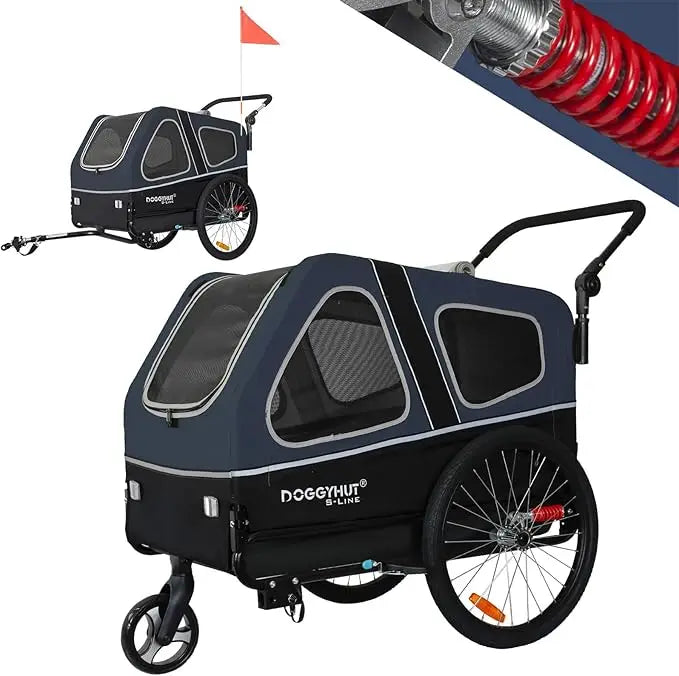 DOGGYHUT® S-Line XL Pet Bike Trailer & Stroller for Dogs