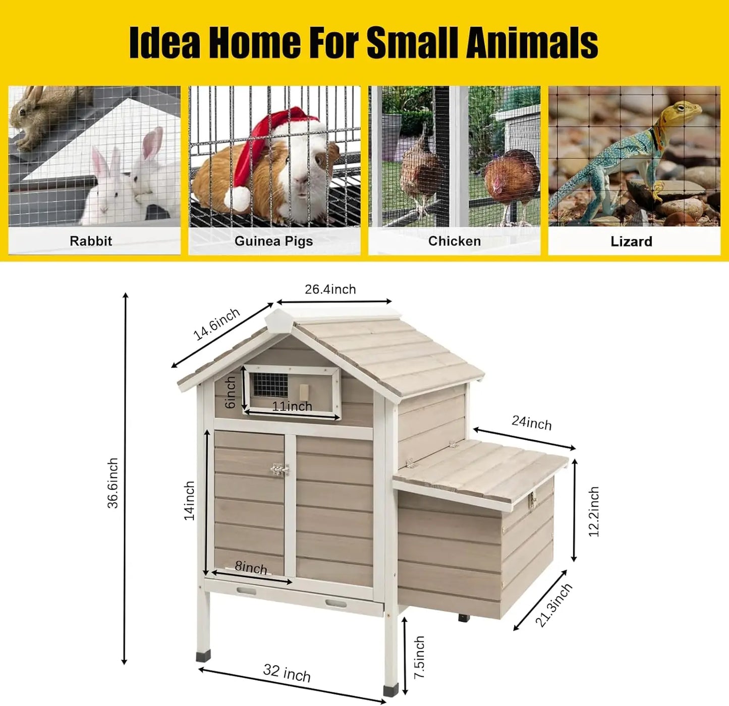 Petscosset Chicken Coop with Nesting Box