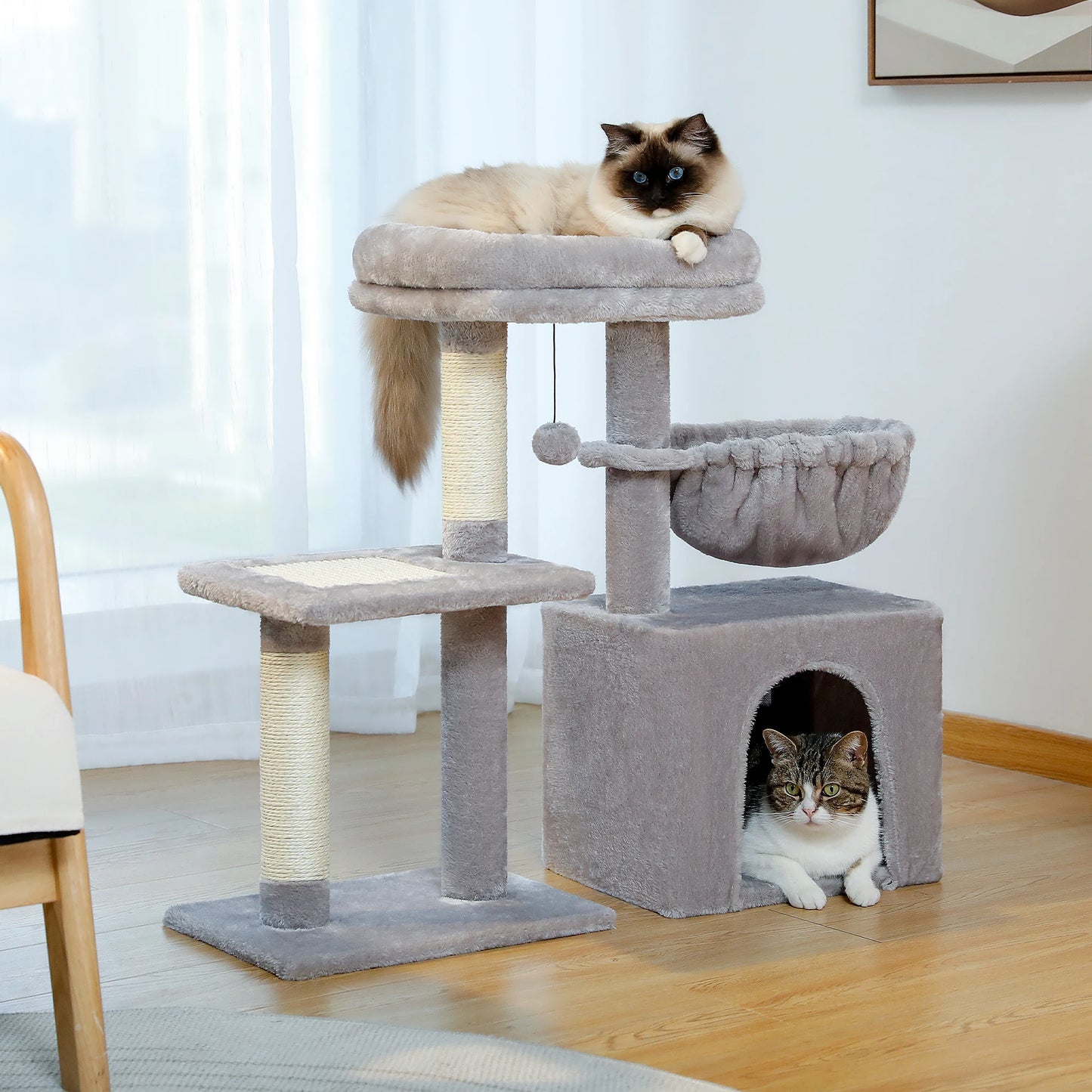 2 in 1 Cat Tree for Large Cat and Small Cat