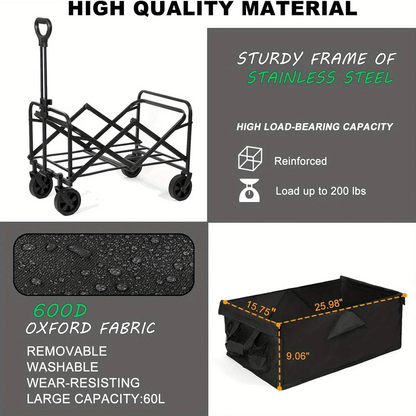Collapsible Folding Beach Wagon Cart