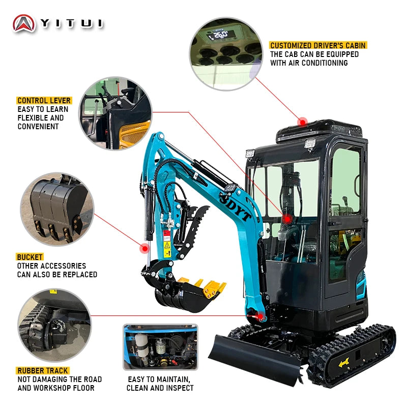 CE Epa Euro 5 Customized Mini Digger