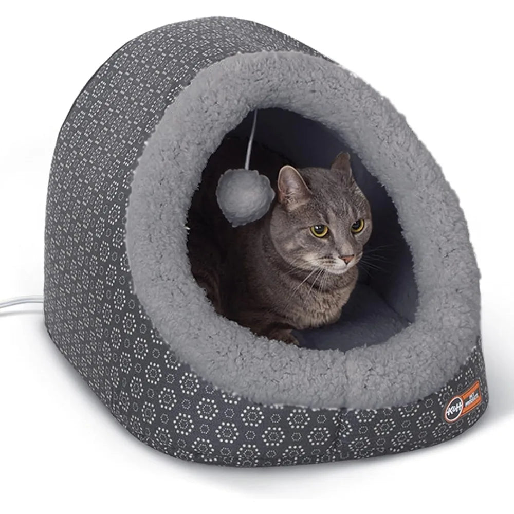 Large Size Heated Cave Bed for Cats and Dogs