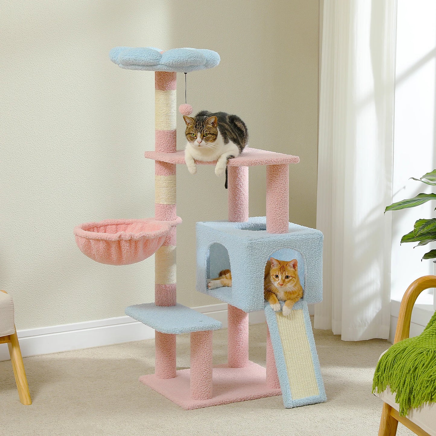 Multi-Level Flower Cat Tree Tower