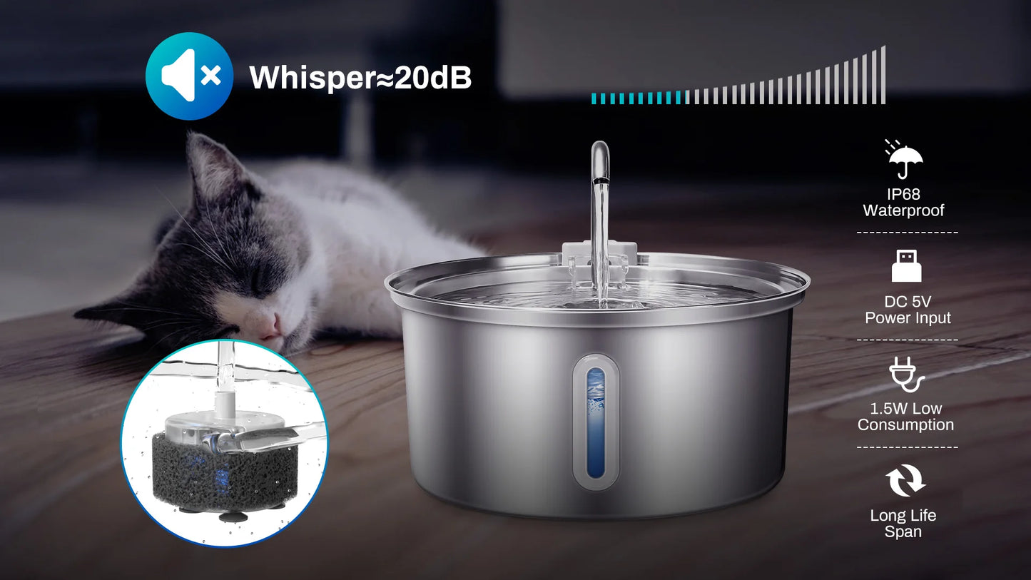Cat Water Fountain Stainless Steel