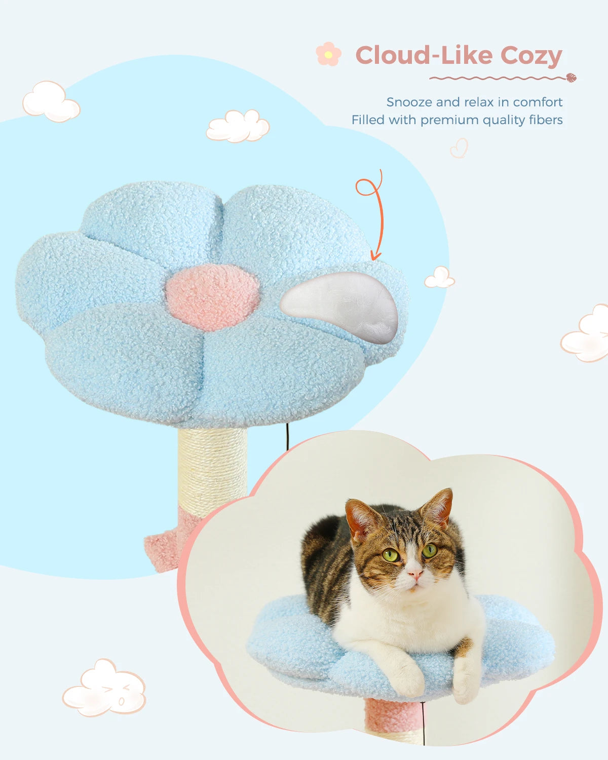 Multi-Level Flower Cat Tree Tower