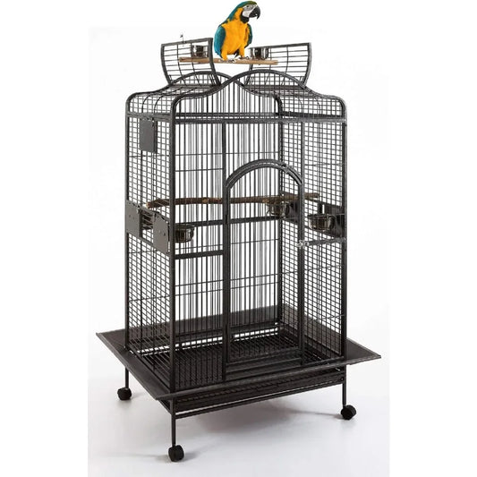 Extra Large Wrought Iron Open/Close Play Top Bird Parrot Cage