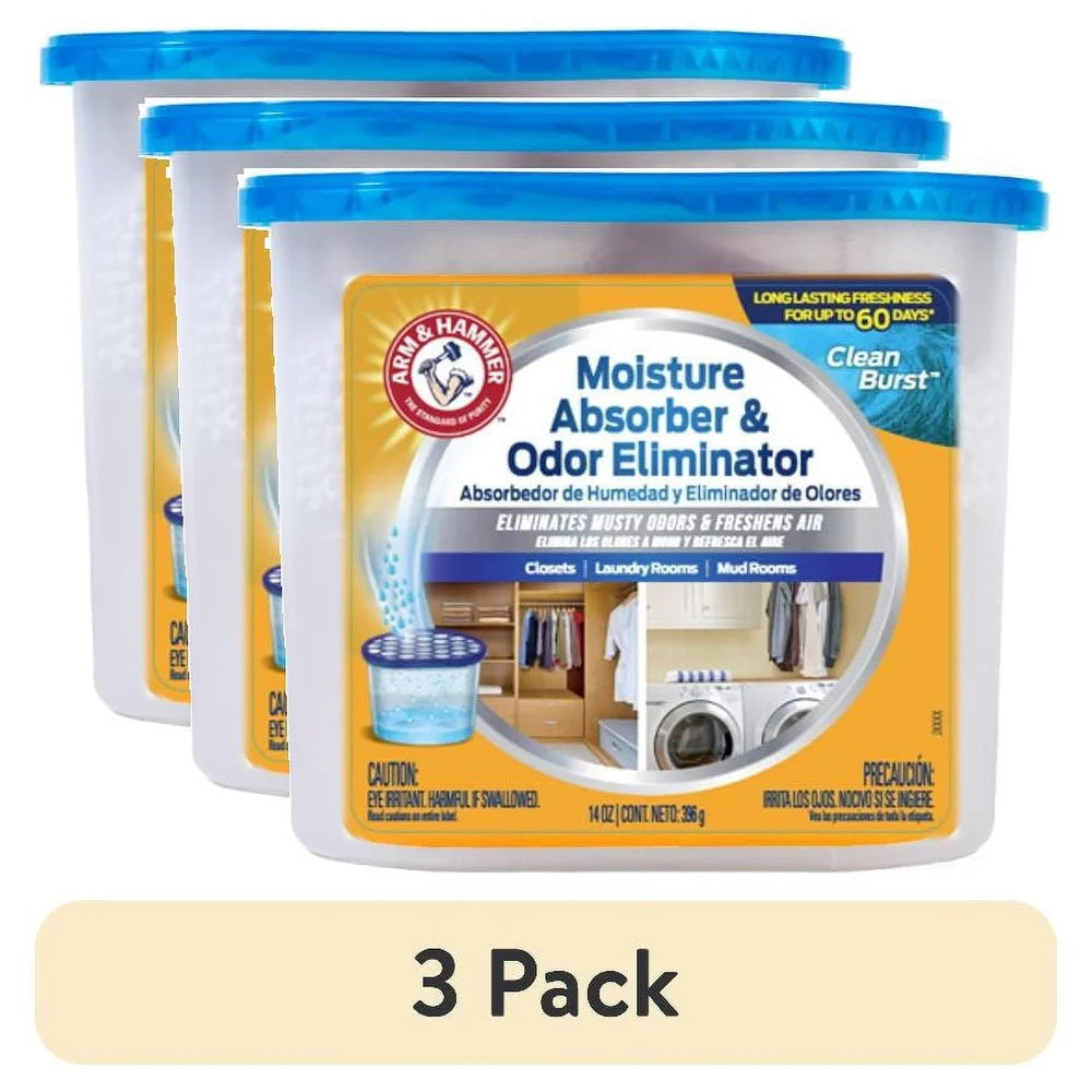 3 Pack Disposable Moisture Absorber Odor Eliminator