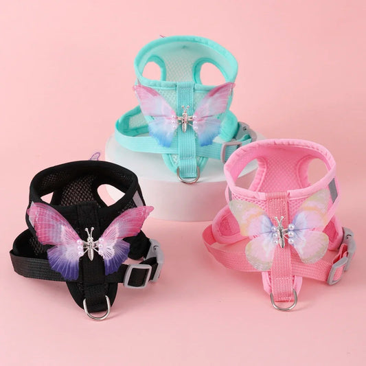 Butterfly Cute Breathable Dog Harness Set