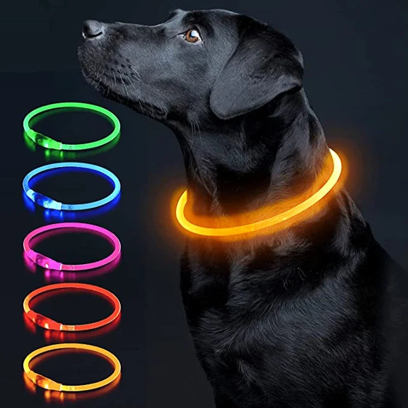 USB Charging Necklace Led Luminous Dog Collar Light
