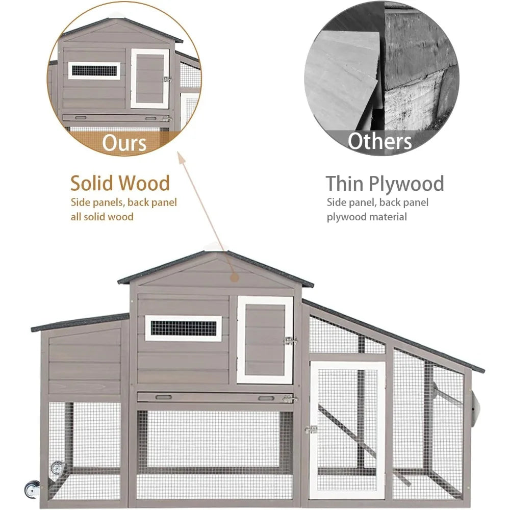 Chicken Coop with Run Mobile Large Nesting Box