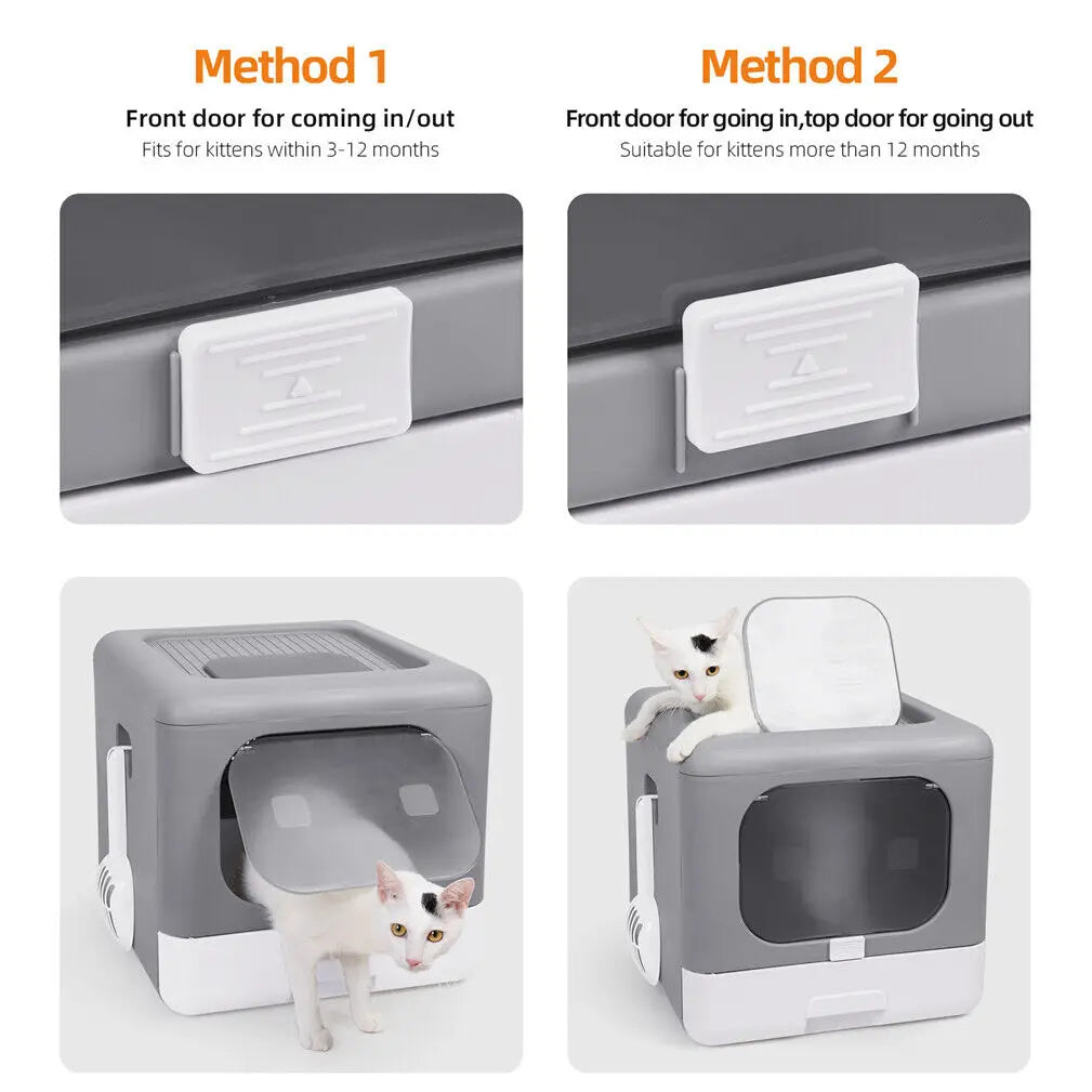 Cat Litter Box with Scoop and Tray Sifting