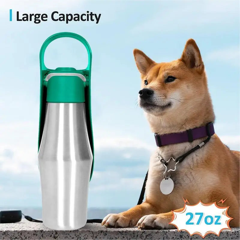 Dog Water Bottle 27oz Stainless Steel