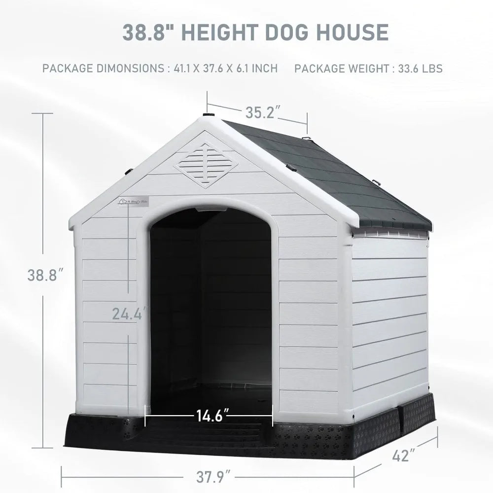 Durable Waterproof Plastic Dog House for Small to Large Sized Dogs