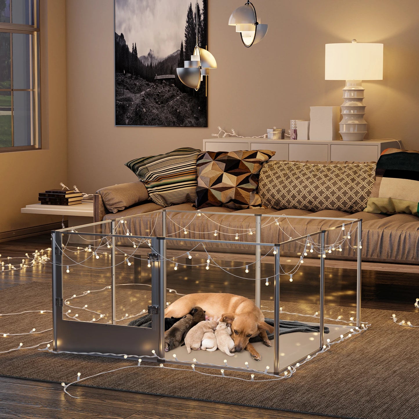 BingoPaw Acrylic Dog Playpen Fence