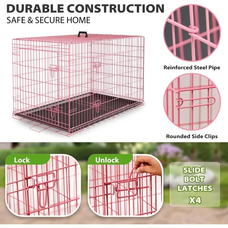 BestPet 48 inch Foldable Metal Dog Crate