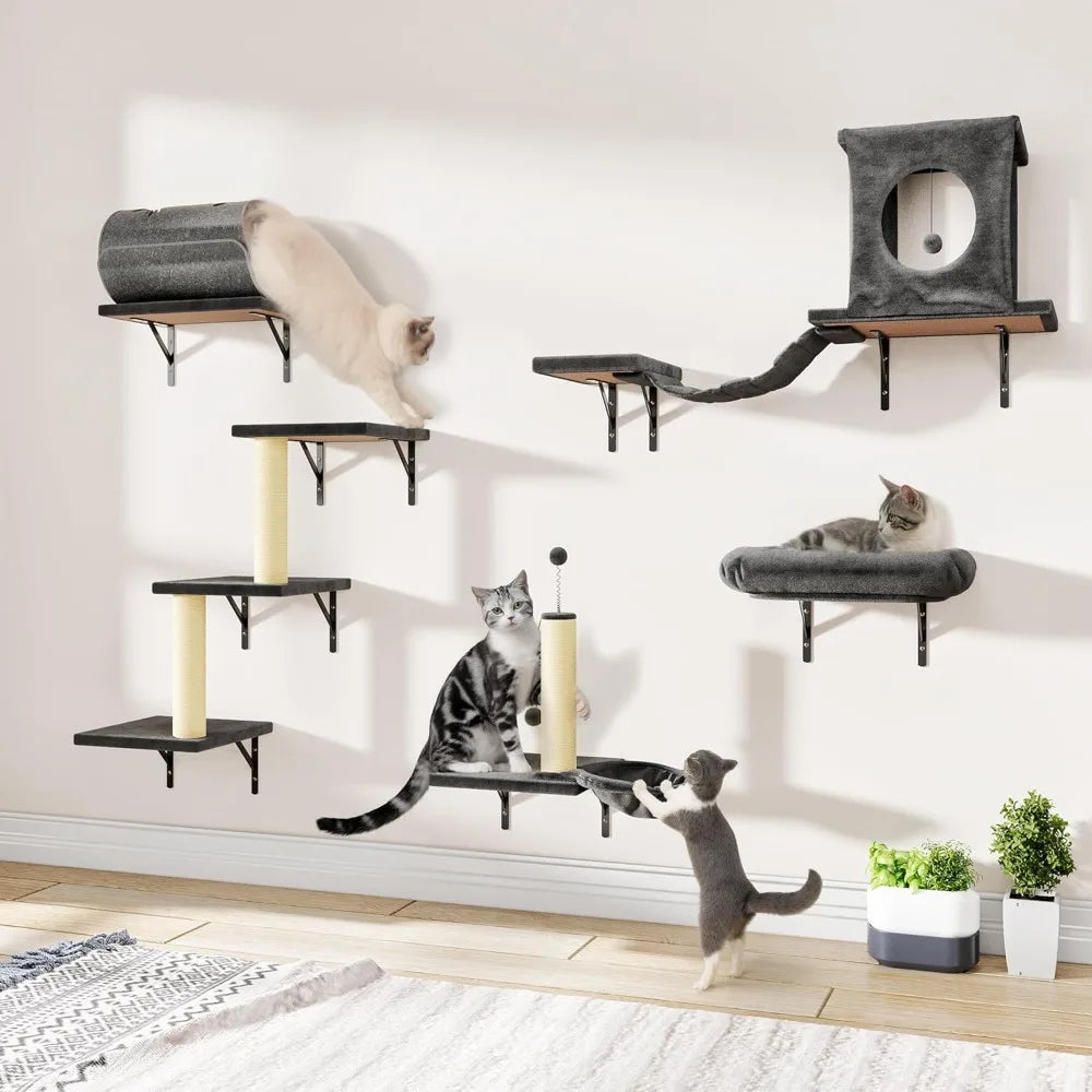 7-in-1 Wall Mounted Cat Climber Set