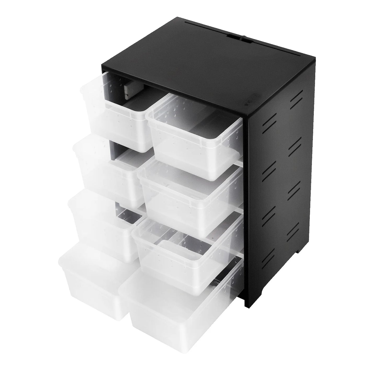 Reptile Breeding Cabinet with 8 Clear Boxes