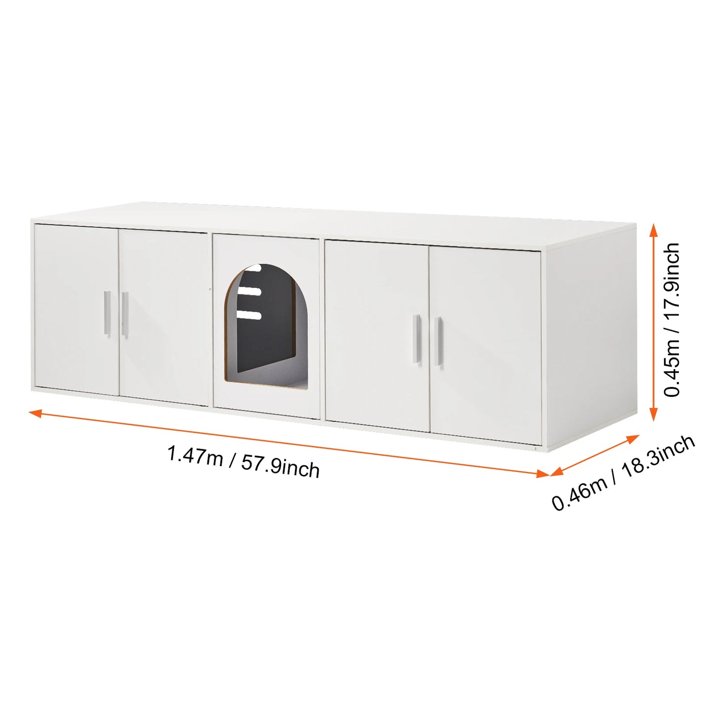 VEVOR Cat Litter Box Enclosure, White