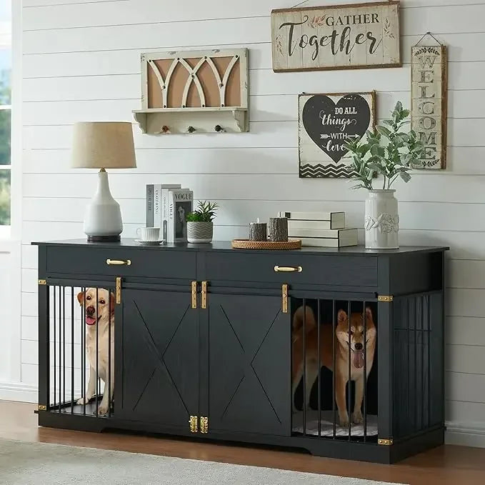 Extra Large Furniture Style Double Dog Crates
