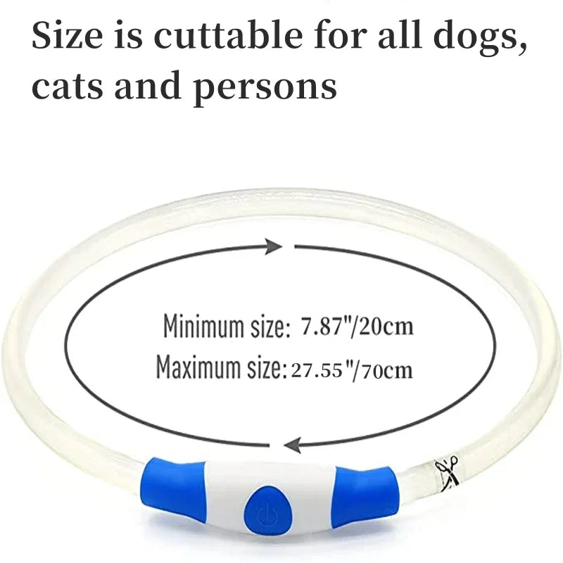 USB Charging Necklace Led Luminous Dog Collar Light