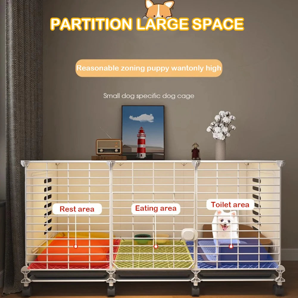 Dog Crate End Table with Wheels & Tray